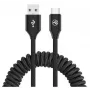 USB uz USB-C datu kabelis Tellur izvelkams 3A 1,8 m melns