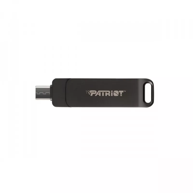 USB zibatmiņa PATRIOT RAGE R550 128GB USB 3.2 (USB-A / USB-C), lasīšana 100 MB/s, grozāms, melns