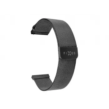 Pulksteņa siksniņa FIXED Mesh Strap Fixed 20mm Quick Release Melns — nerūsējošā tērauda siets, 20 mm