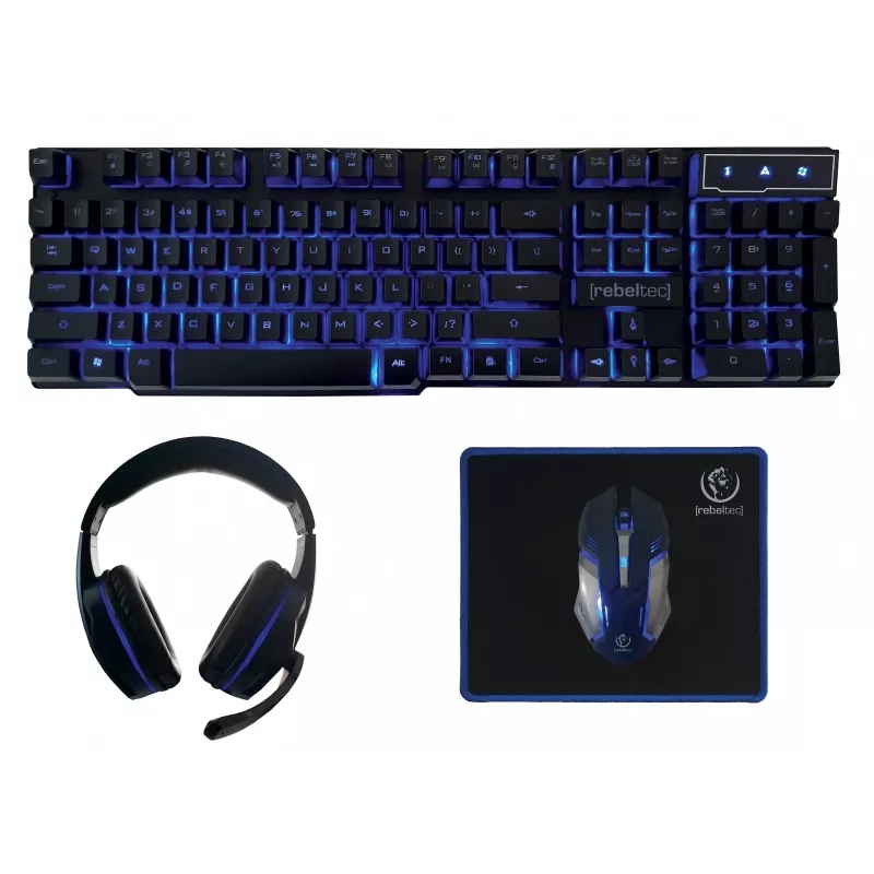 Tastatūra un pele Rebeltec SHERMAN Gaming USB QZERTY angļu melna