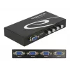 DeLock Switch VGA 4 portu manuāls divvirzienu - ekrāna slēdzis - 4 x VGA - galddatoram (87635)