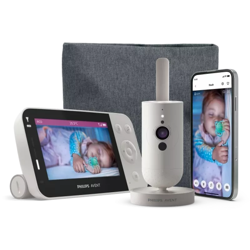 Philips AVENT SCD953/26 video mazuļa monitors 400 m Wi-Fi Pelēks, Balts
