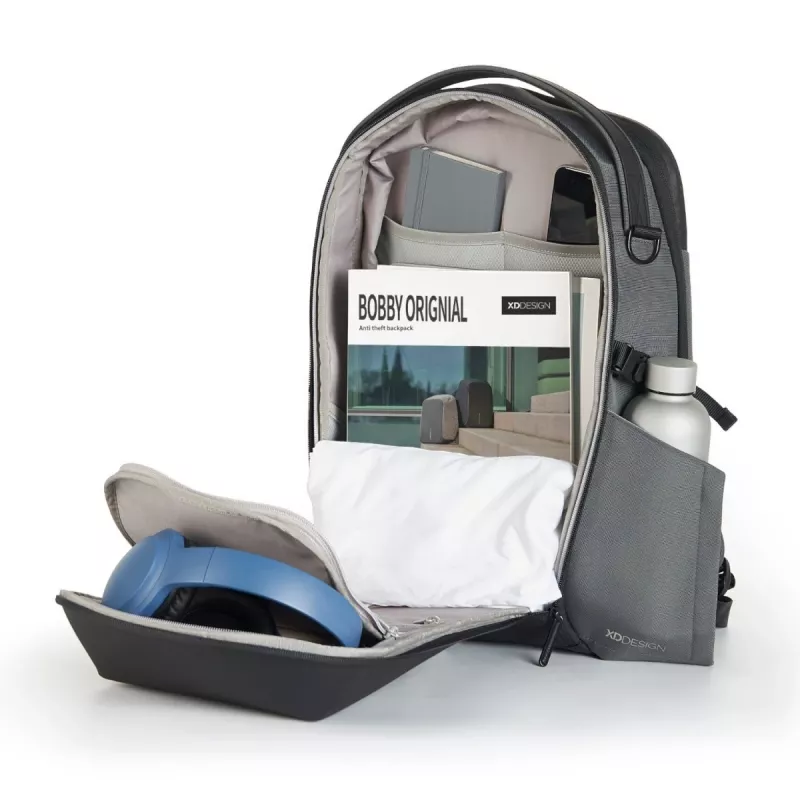 Mugursoma XDDESIGN Bizz pelēka P705.932 — ūdensizturīga, viegla pilsētas mugursoma