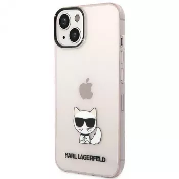 Karl Lagerfeld KLHCP14MCTRI Iphone 14 Plus / 15 Plus 6.7 Hardcase Rozā / Rozā Caurspīdīgs Choupette Korpuss