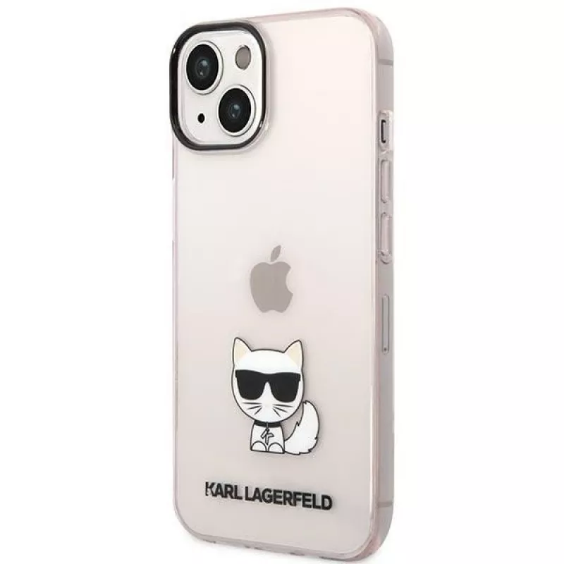 Karl Lagerfeld KLHCP14MCTRI Iphone 14 Plus / 15 Plus 6.7 Hardcase Rozā / Rozā Caurspīdīgs Choupette Korpuss