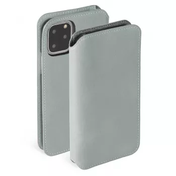 Tālruņa maciņš Krusell Sunne Apple iPhone 11 Pro — antīki pelēks, folijas stila vāciņš ar kartes kabatu