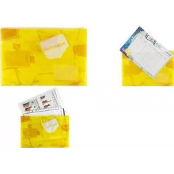 Dokumentu mape Herma Postmappe Zipper A4 PP dzeltena XL formātā A4 dokumentiem