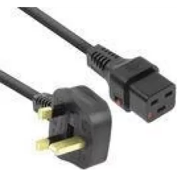 ACT strāvas vads UK vīrišķais - C19 IEC fiksators melns 2 m PC1214 230V 16A