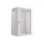 Lanberg pie sienas stiprināms instalācijas statīvu skapis 19'' 18U 600x450mm pelēks (stikla durvis)