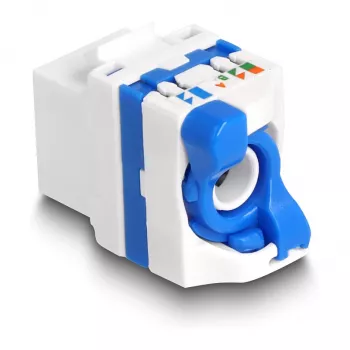 DeLOCK 88130 Keystone modulis, plakans RJ-45, zils/balti, 22,5 mm