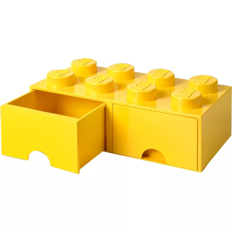 LEGO Drawer Brick 8 — dzeltens (modelis 40061732) uzglabāšanas atvilktne klucīšiem un mazām detaļām