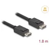 Delock - DisplayPort kabelis - DisplayPort (vīriešu) ar fiksatoru pret DisplayPort (vīriešu) ar fiksatoru - DisplayPort 2.1 - 1,8 m - Atbalsta 16K 60 Hz (15 360 x 8640), līdz 80 Gbps datu pārraidei