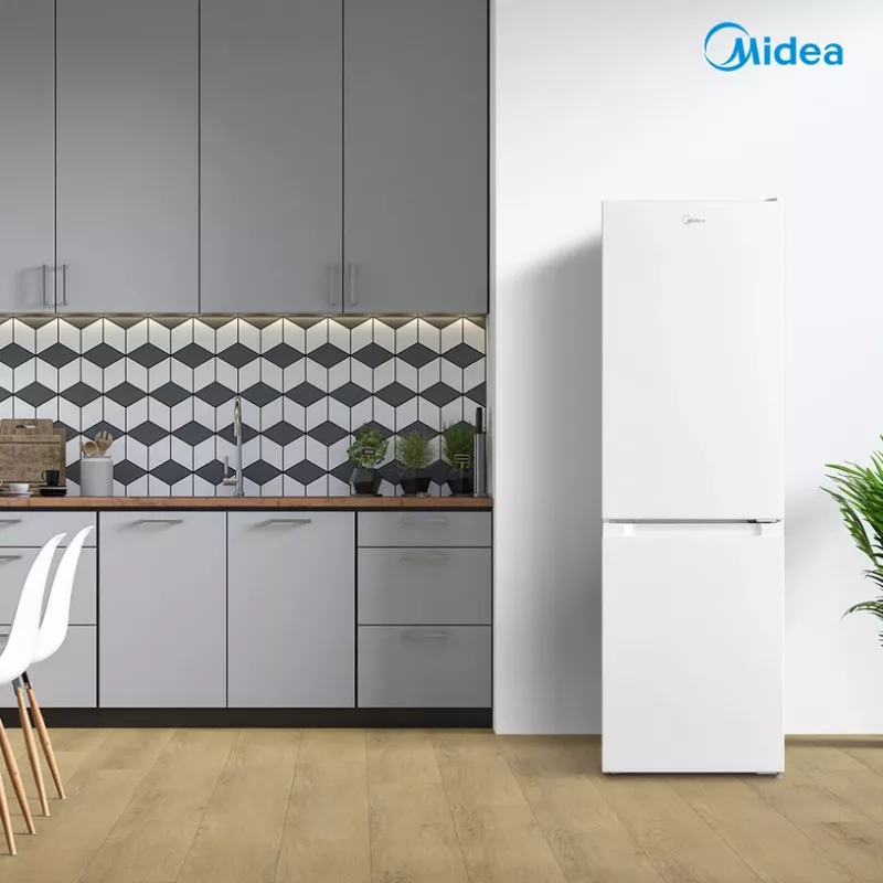 Combi Refrigerator Midea MDRB369FGE01 — 262 L (Ledusskapis 194 L / Saldētava 68 L), 177.3 cm, Energoefektivitātes klase E, Balts