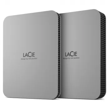 LaCie Mobile Drive 1TB ārējais cietais disks pārnēsājams - Moon Silver USB-C 3.2 datoram un Mac, no pēcpatēriņa pārstrādātiem materiāliem ar Adobe All Apps plānu un R