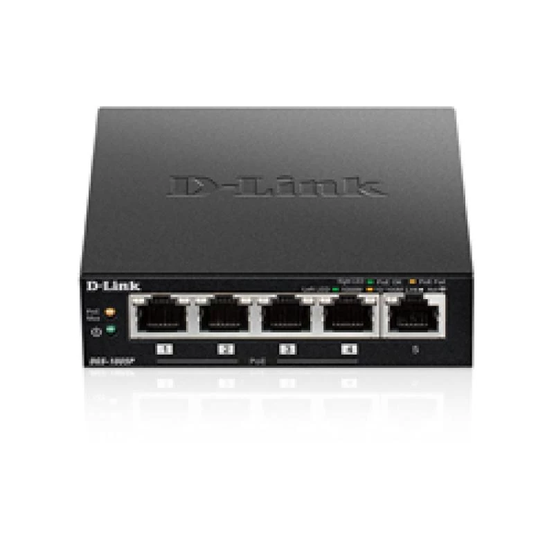 D-Link DGS-1005P/E tīkla slēdzis Nepārvaldāms Gigabit Ethernet (10/100/1000) Power over Ethernet (PoE) Melns