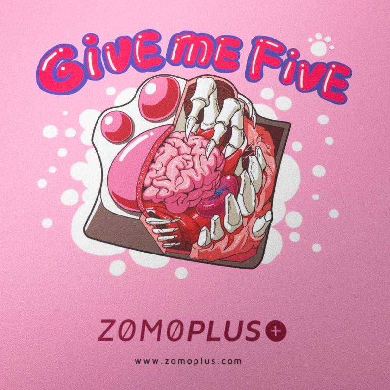 ZOMOPLUS Give Me Five spēļu peles paliktnis, 500x420mm - rozā