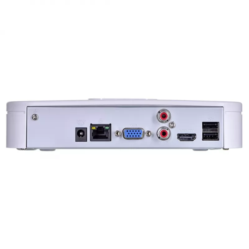 Tīkla video reģistrators DAHUA NVR2108-I2 — 8 kanālu NVR, maks. 4096×2400, SATA III līdz 10 TB, 1U, balts