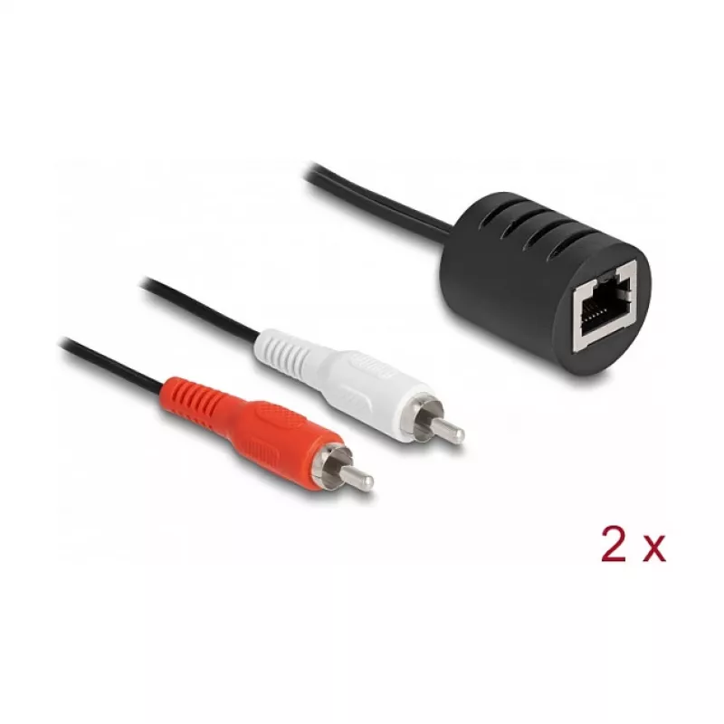 DeLOCK 87857 audio kabelis 2 x RCA RJ-45 melns sarkans balts