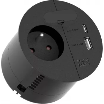 Strāvas sadalītājs Bachmann 938.202 — 1x UTE, 1x USB A/C 22W, 1x KBD, 2,0 m kabelis, CEE7/7 kontaktdakša