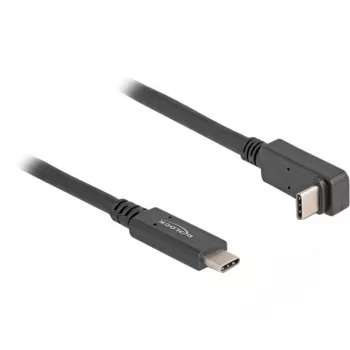 DeLOCK USB vads USB Type-C vīrišķais uz USB Type-C vīrišķais leņķveida 2m 5Gbps 4K PD 60W