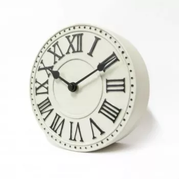 NeXtime klok 5187wi London Table, Ø16 cm, Wall, Balts/ Melns+B32