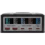 Daudzportu lādētājs Exsys EX-1107 260W, melns, vairāku portu strāvas piegāde vairākām ierīcēm
