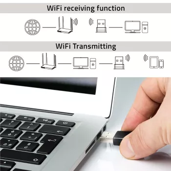 Wi‑Fi USB adapteris QOLTEC NANO 56986 — mini N, USB 2.0, 802.11n