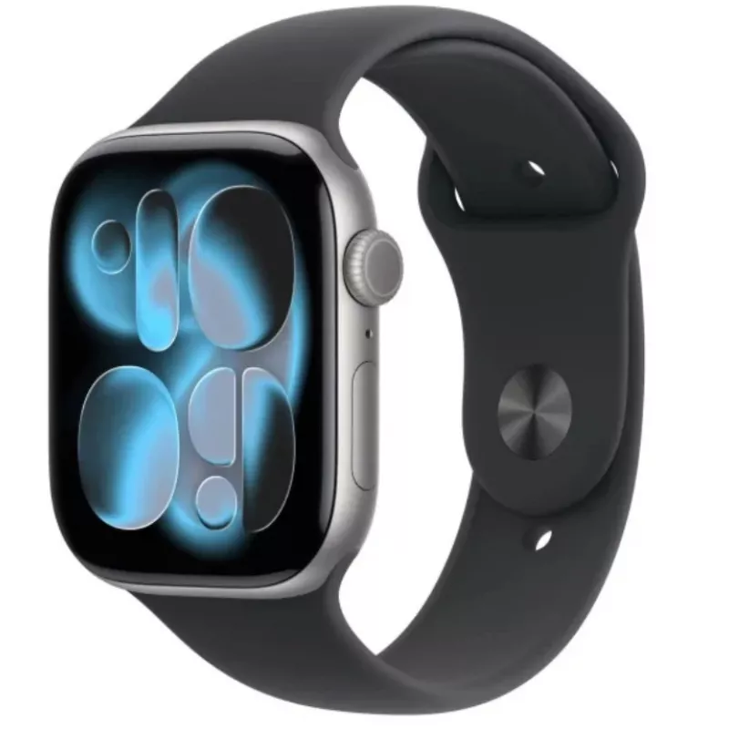 Apple Watch Series 11 GPS + Cellular 42mm Space Grey Aluminium Case ar Black Sport Siksniņu - M/L
