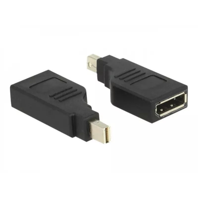 Delock adapteris mini Displayport 1,2 vīrišķais > Displayport sievišķā 4K 90° pagriezts - DisplayPort adapteris - Mini DisplayPort (vīrišķais) leņķveida uz DisplayPort (sievišķā) leņķveida - Melna (65626)