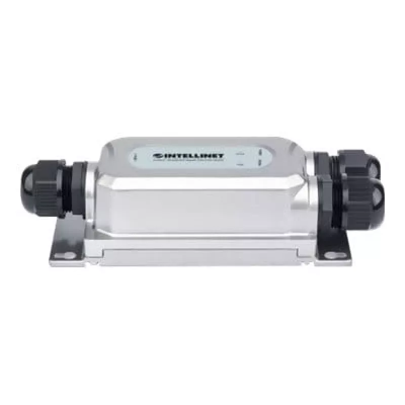Intellinet Outdoor Vandalproof Gigabit PoE++ Injectors, viens 60 W ports, atbilst IEEE 802.3bt (4PPoE), IP67 ūdensnecaurlaidīgs, IK10 vandālizturīgs, metāla korpuss