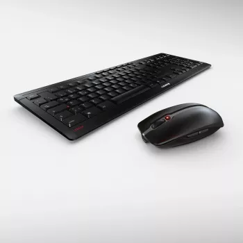 CHERRY Stream Desktop Recharge tastatūra Pele iekļauta Universāls RF Wireless Nordic Melna