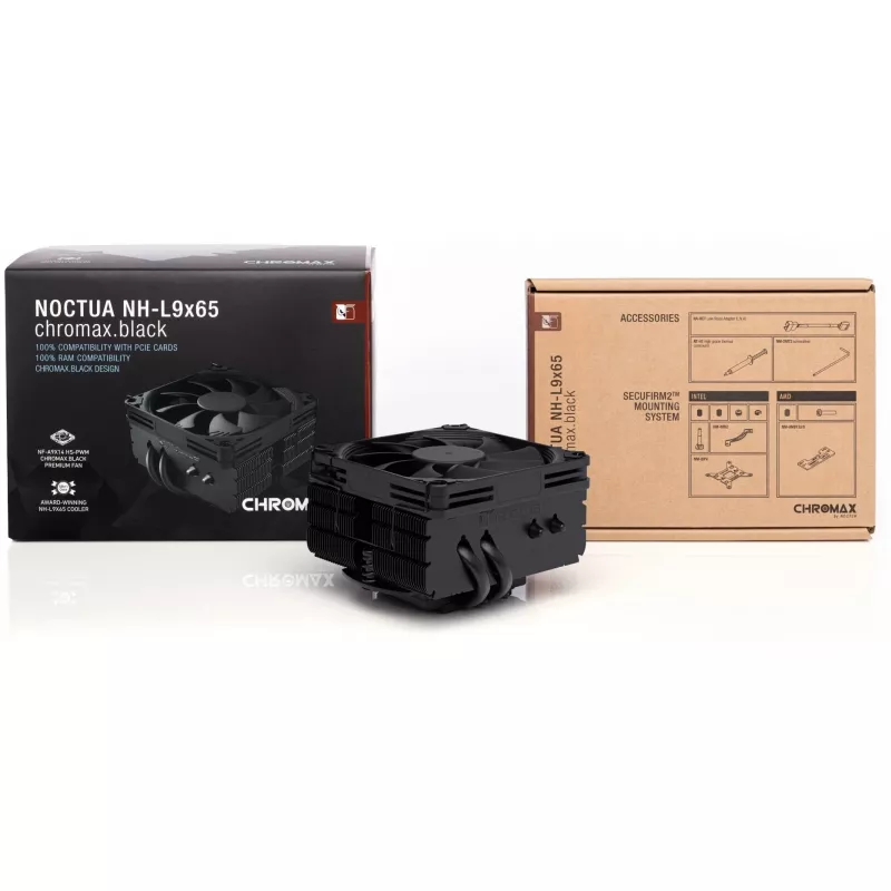 NOCTUA NH-L9x65 chromax.Melns zema profila CPU dzesētājs