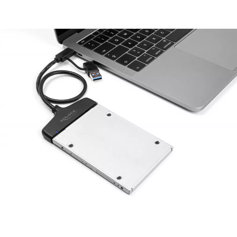 DeLOCK USB uz SATA pārveidotājs 6 Gb/s USB Type-C Type-A 0,3 m