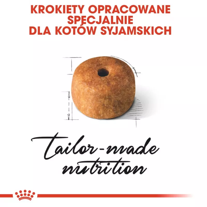 Sausā kaķu barība Royal Canin Siamese 2 kg — Pieaugušiem, Putnu gaļa, Olbaltumvielas 38%, Tauki 16%