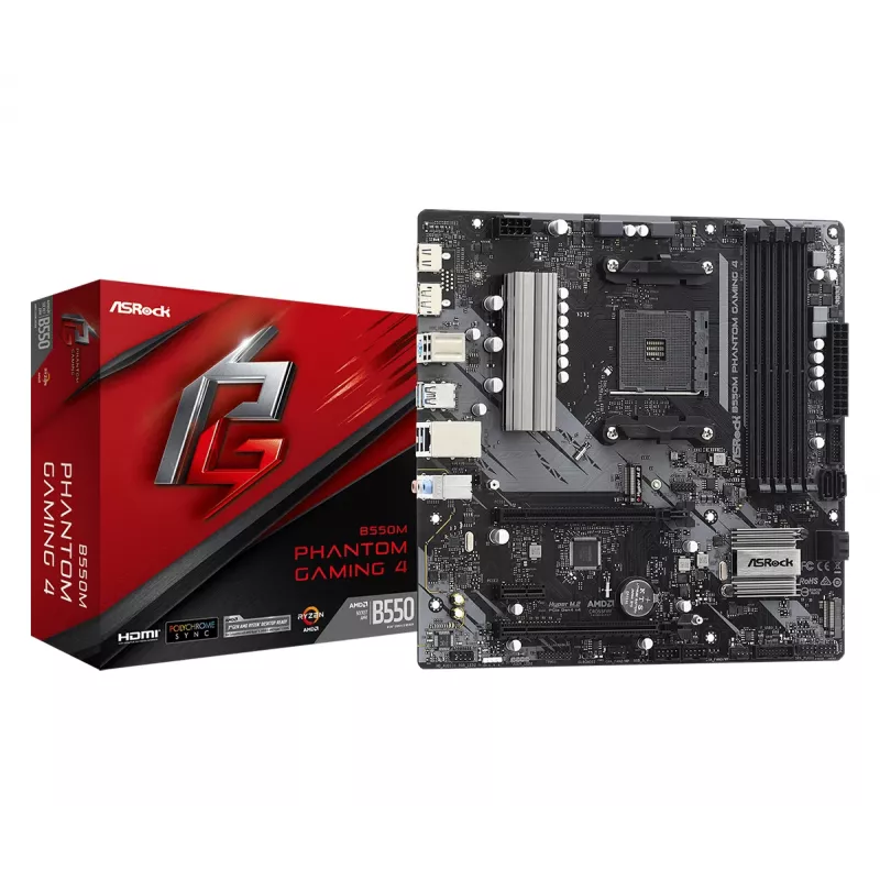 Mātesplate ASRock B550M Phantom Gaming 4 AMD B550 Socket AM4 micro ATX
