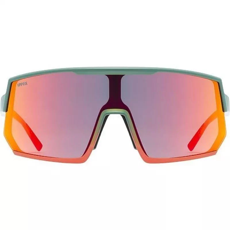 Daudzveidīgas sporta brilles UVEX sportstyle 235 — Unisekss, daļēji bezmalu ietvars, zaļš/sarkans