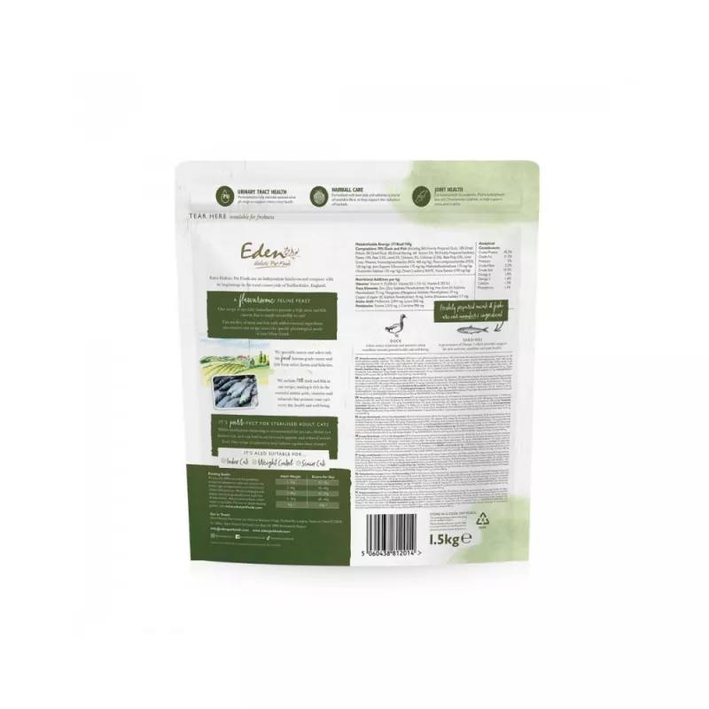 EDEN Pīles un sardīnes - sausā kaķu barība - 1.5 kg