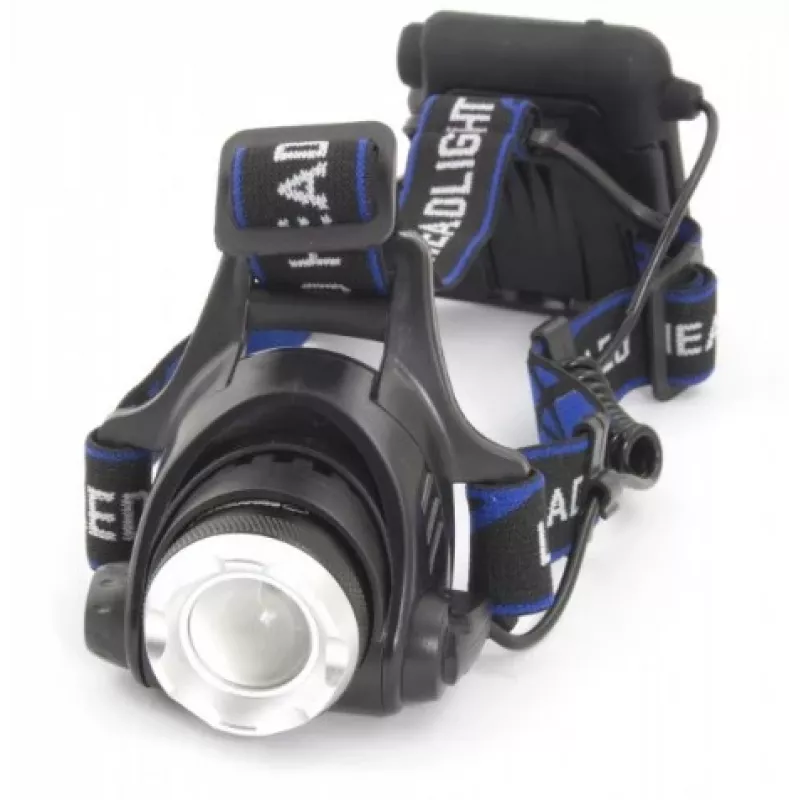 Galvas lukturītis ESPERANZA EOT005 — LED Cree T6, 3 W, 600 lm, AA x2, alumīnija korpuss, ūdensizturīgs, triecienizturīgs, regulējama galvas siksna