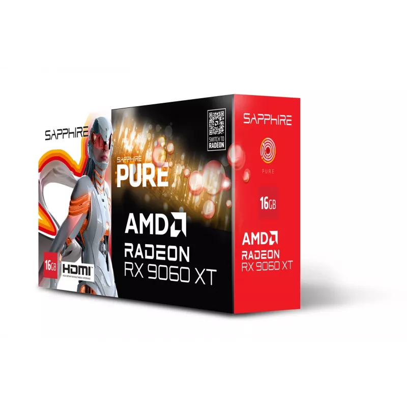 SAPPHIRE PURE Radeon RX 9060 XT Gaming OC 16GB grafikas karte