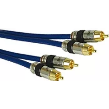Audio kabelis Kindermann 5763000110 10m 2xRCA zils