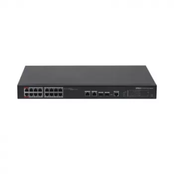 Nepārvaldāms Gigabit Ethernet slēdzis DAHUA PFS4218-16ET-240, 16x RJ-45 PoE porti, 8,8 Gbit/s, MAC 4000