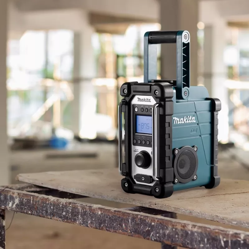Būvlaukuma radio Makita DMR116 digitālais AM FM 3,5W tirkīza
