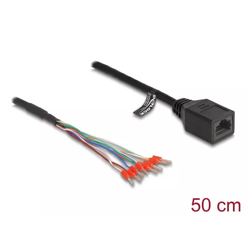 tīkla kabelis DeLOCK 88005 RJ45 Cat.5e 0.5m Melns