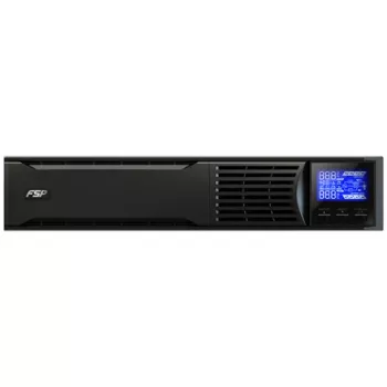 Rack UPS fsp/fortron CHAMP 3K RACK — 3000 VA, 2400 W, 110–300 V, ±1% batt. režīmā, 4 maiņstrāvas ligzdas, USB