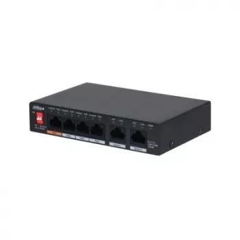 Dahua Technology PFS3006-4GT-60-V2 Gigabit Ethernet (10/100/1000) Power over Ethernet (PoE) Melns