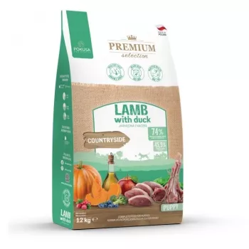 Sausā suņu barība POKUSA Premium Selection Puppy jēra gaļa ar pīli 12 kg, 30% olbaltumvielu, 16% tauku, junioriem
