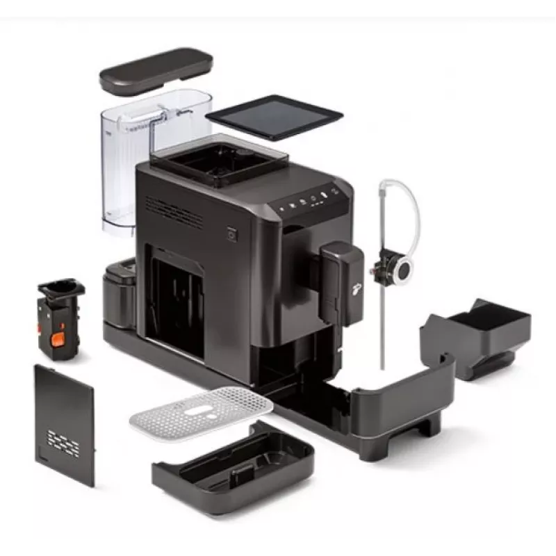 Espresso kafijas automāts Tchibo Esperto2 Milk melns — integrēts piena putotājs, galda virsmas automātiskais espresso kafijas automāts