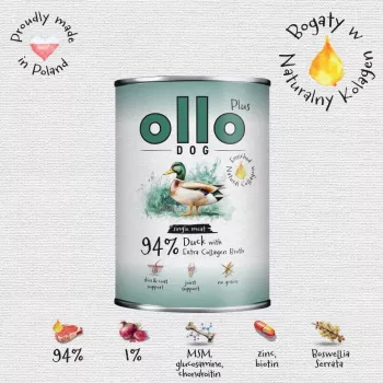 Ollo Plus Kolagen pīles 400g suņu barības bundža