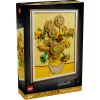 Sienas mozaīkas komplekts LEGO Art Vincent van Gogh Saulespuķes 3D mozaīkas sienas mākslas komplekts 2615 detaļas 540×410×50 mm