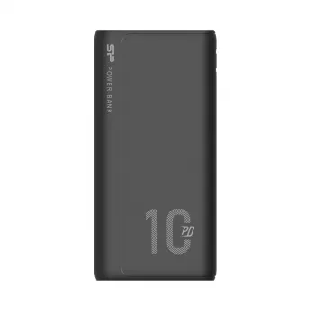 Portatīvais lādētājs Silicon Power QP15 10000 mAh, LiPo, 2x USB-A + 2x USB-C, Micro-USB ieeja, melns